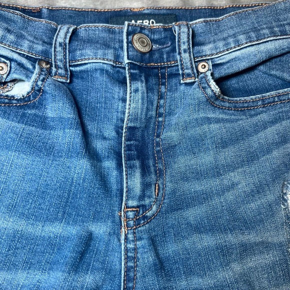 Aero Blue Jeans Womens 6 High Rise Distressed Ripped Edgy Stretch Modern Classic - Picture 6 of 16